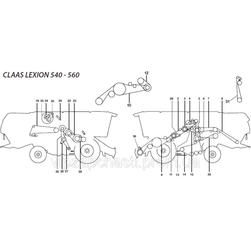 Ремни на комбайн Claas Lexion-560