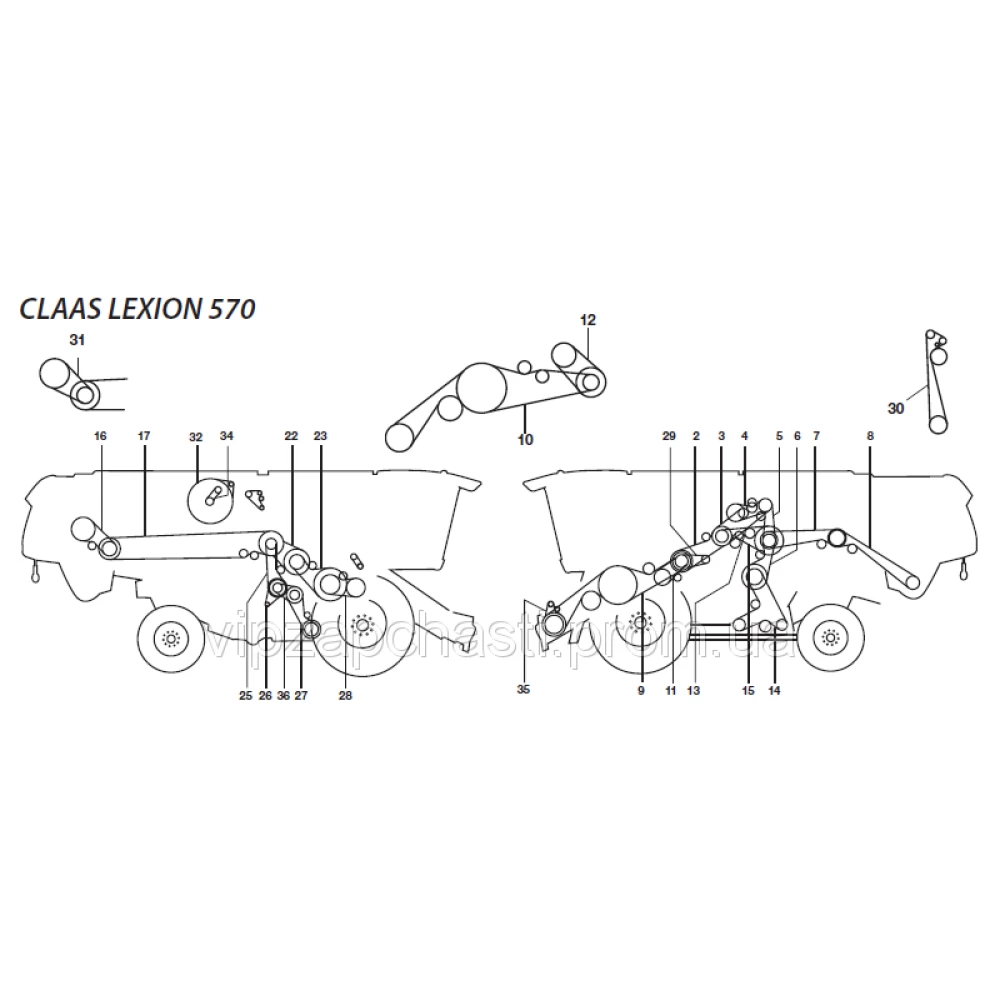 Ремни на комбайн Claas Lexion-570