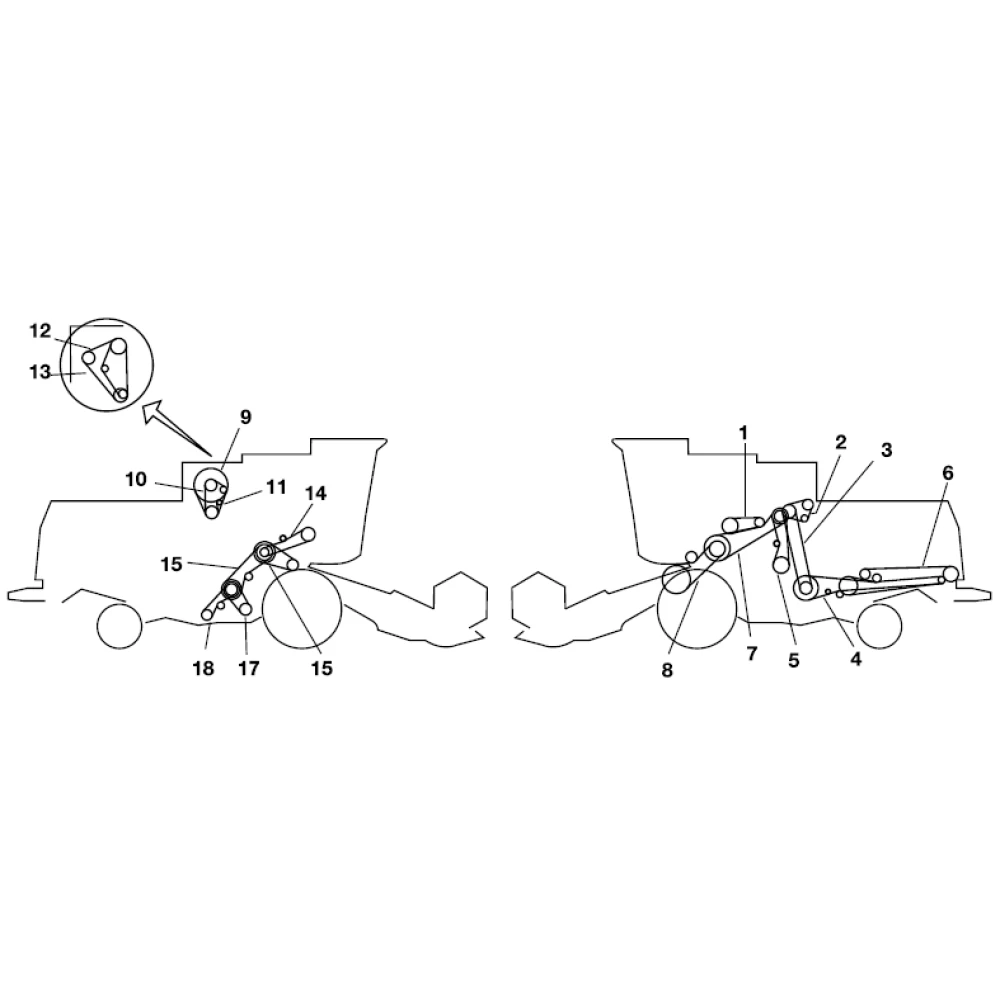 Ремни на комбайн John Deere 1170