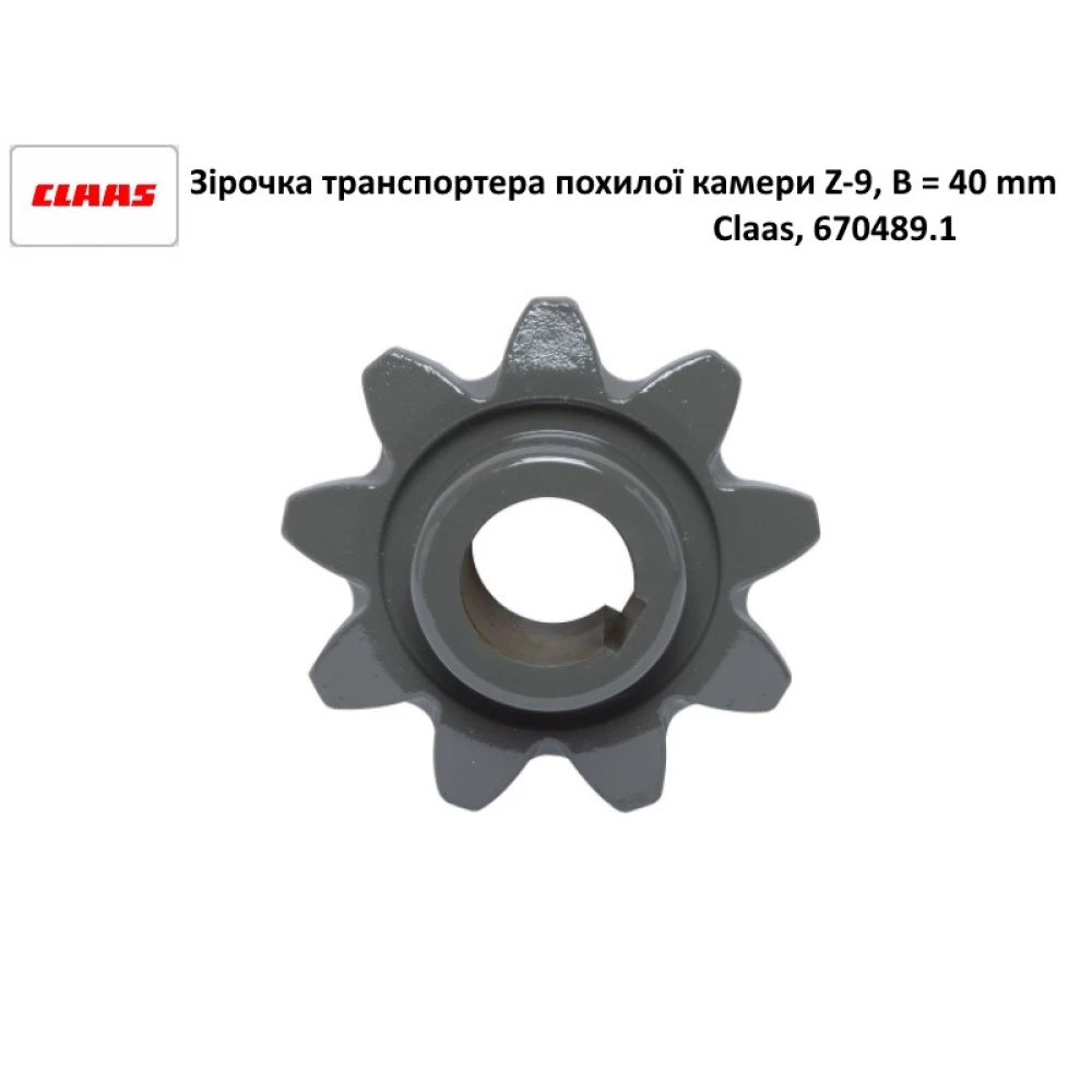 Звездочка транспортера наклонной камеры Z-9, B-40 mm Claas Lexion, Mega, Medion, Dominator, 670489.1