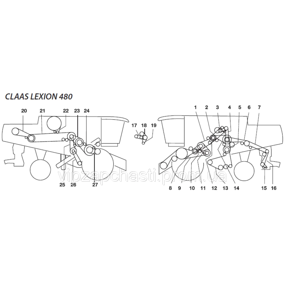 Ремені на комбайн Claas Lexion-480