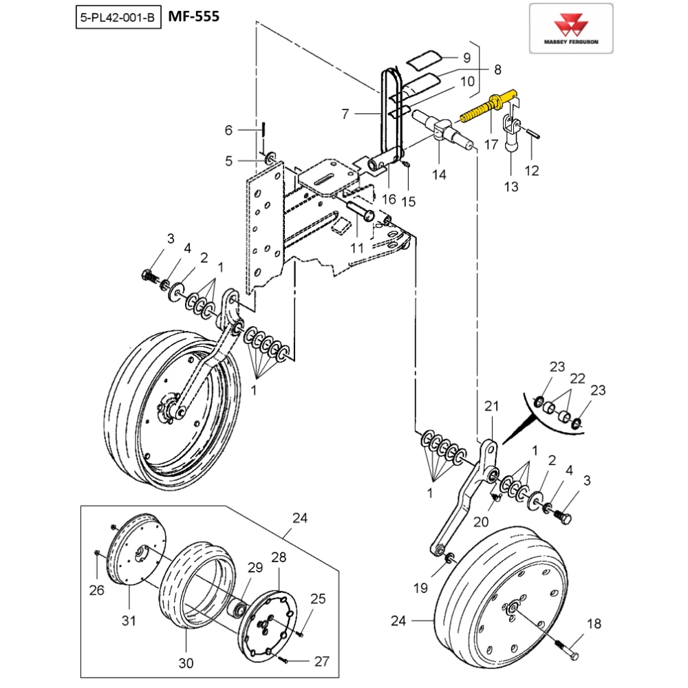 Гвинт регулювання глибини Massey Ferguson W247697B
