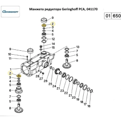 Манжета 25х52х7 редуктора приводу вальца Geringhoff PCA, 041170 Манжета 25х52х7 редуктора приводу вальца Geringhoff PCA, 041170