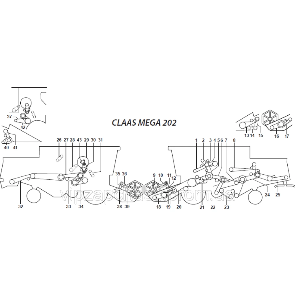 Ремені на комбайн Claas Mega 202