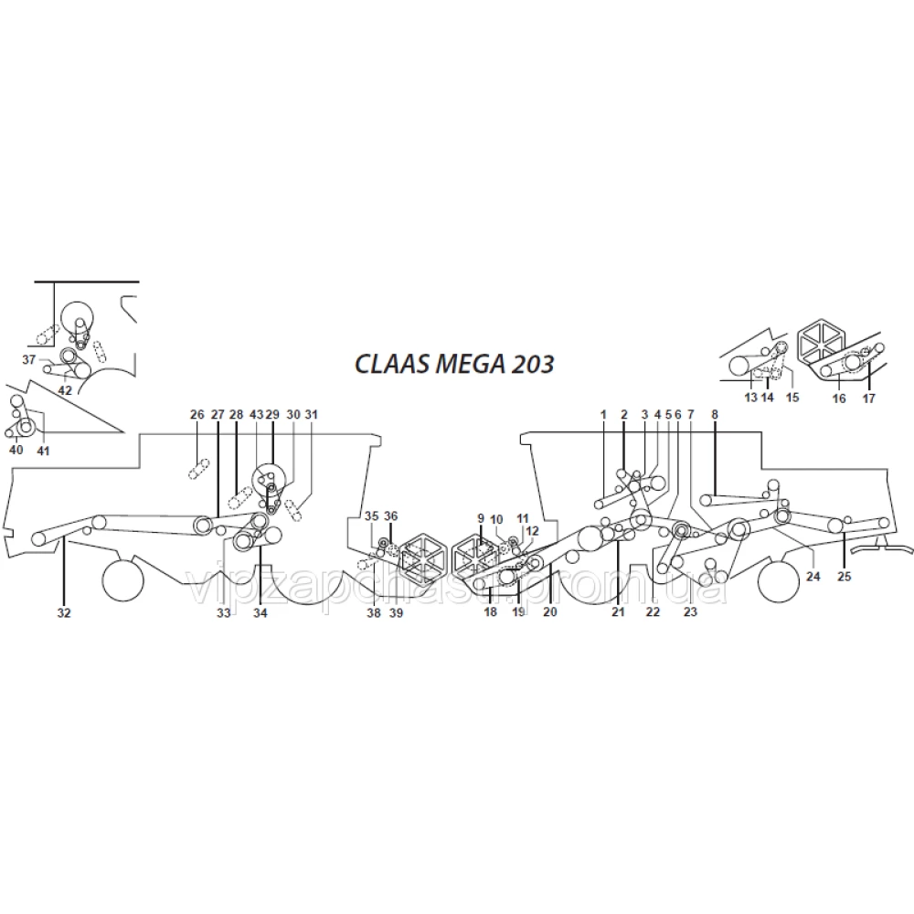 Ремені на комбайн Claas Mega 203