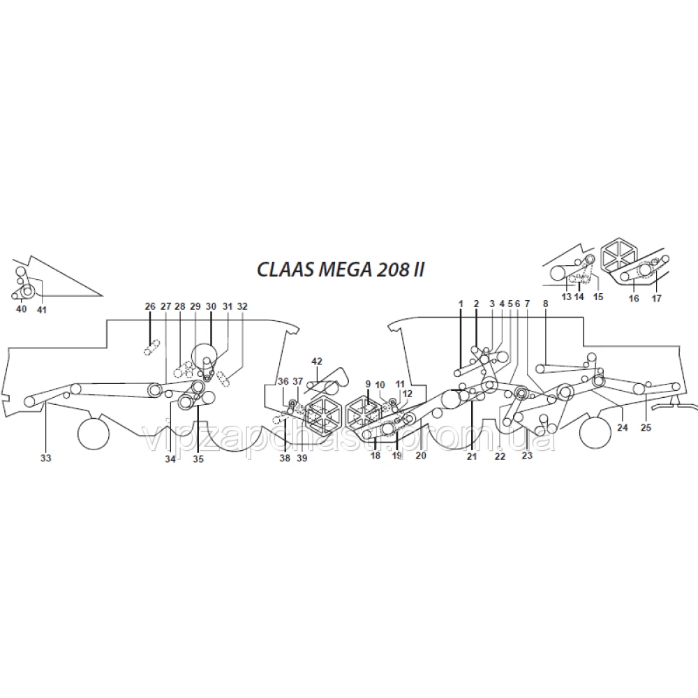 Ремені на комбайн Claas Mega 208 II