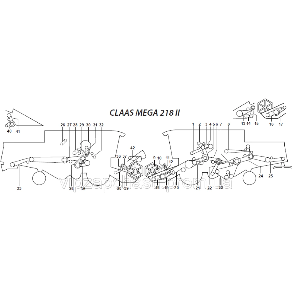 Ремені на комбайн Claas Mega 218 II