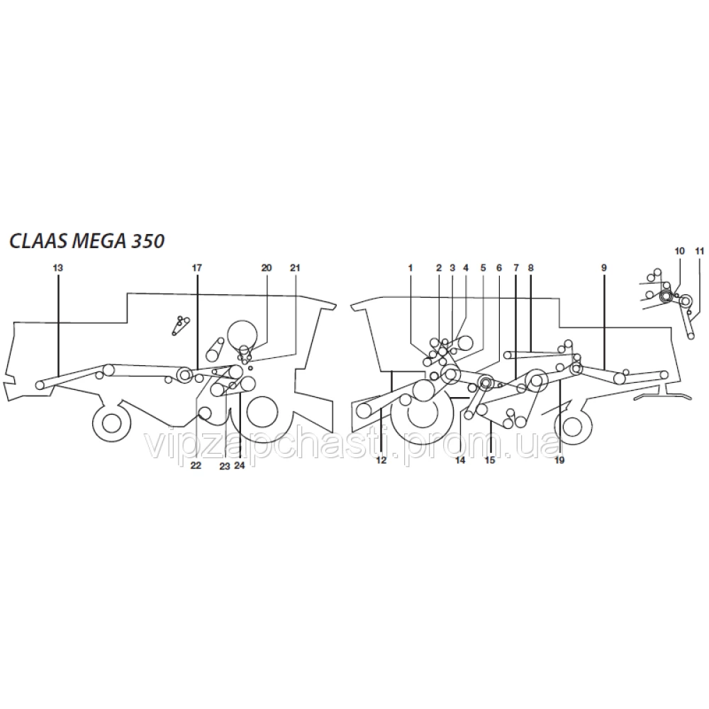 Ремені на комбайн Claas Mega 350