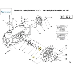 Манжета армована 35х47х7 мм Geringhoff Rota Disc, 041465