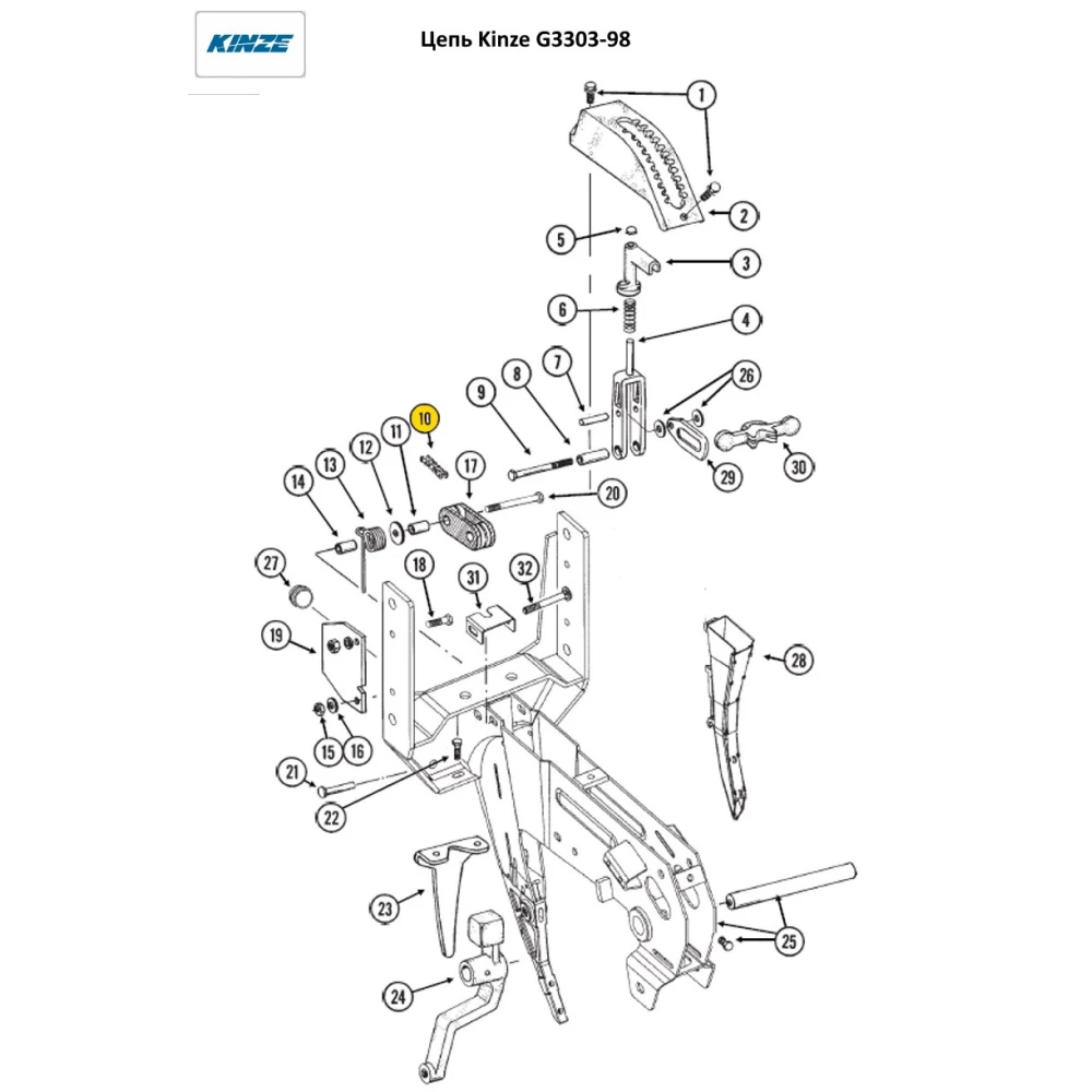 Цепь Kinze G3303-98 аналог 41-1