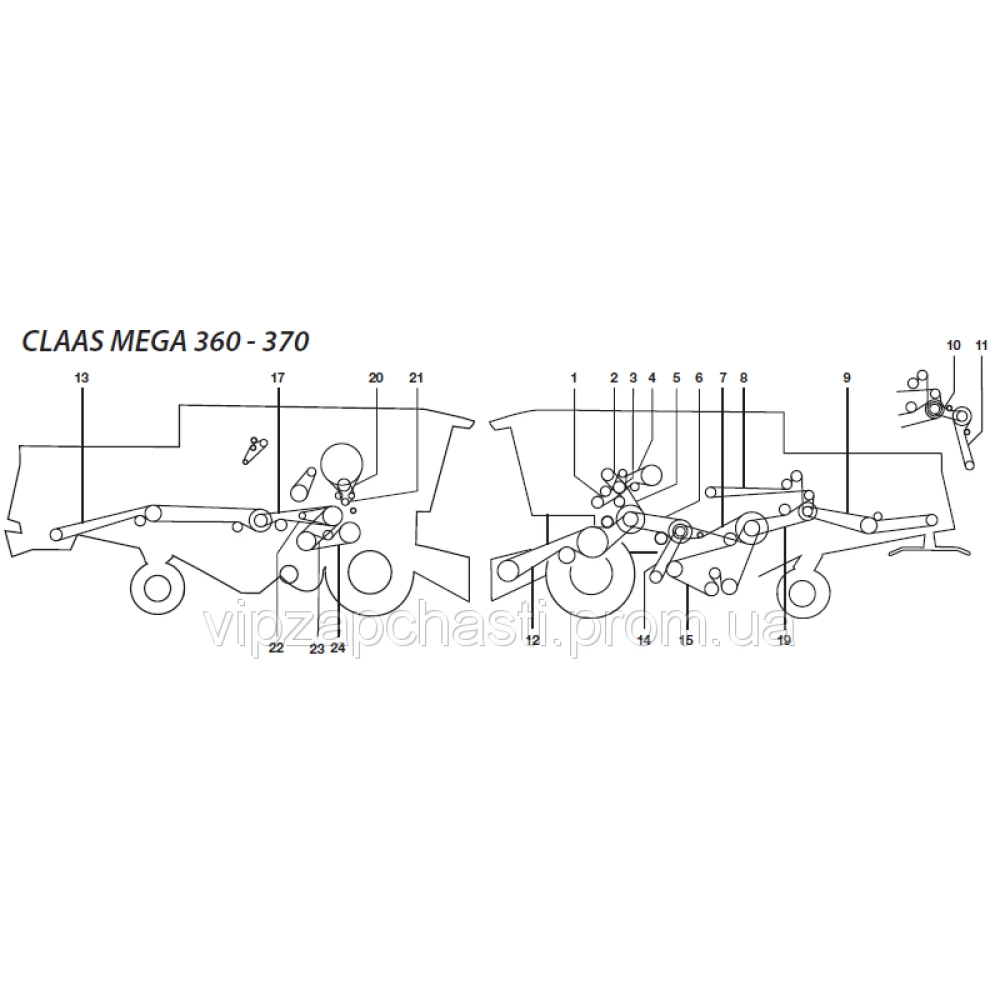 Ремені на комбайн Claas Mega 360