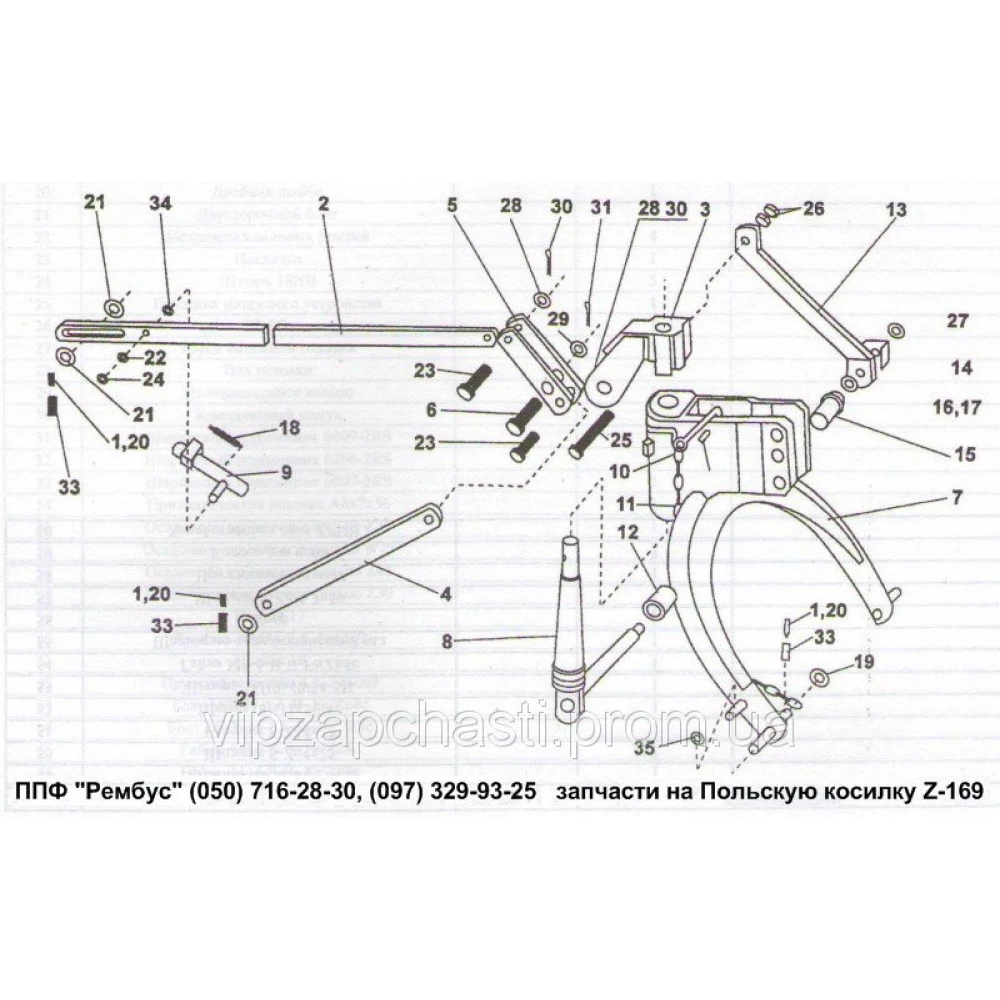 Запчастини косарка Z-169