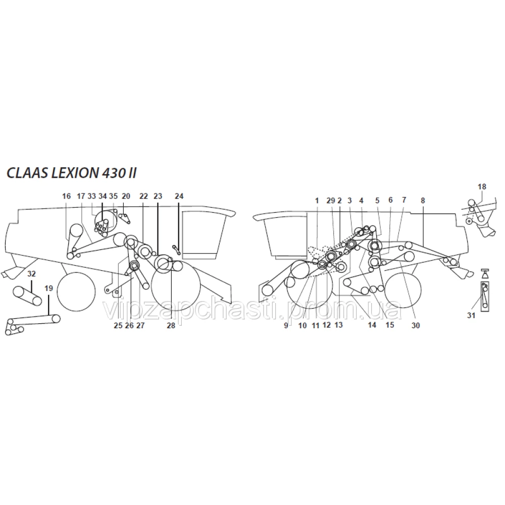 Ремені на комбайн Claas Lexion-430 II