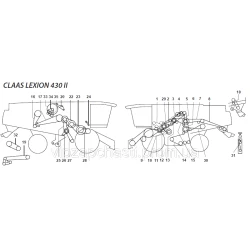 Ремені на комбайн Claas Lexion-430 II
