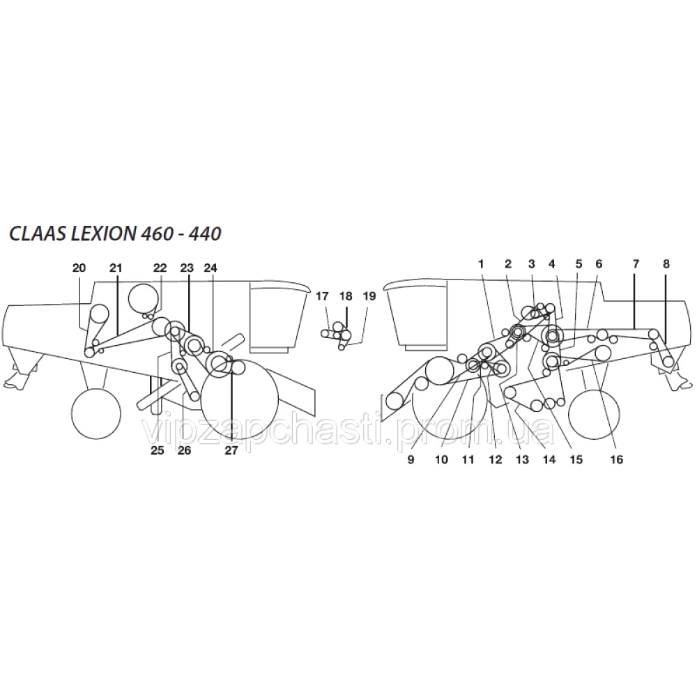 Ремені на комбайн Claas Lexion-460