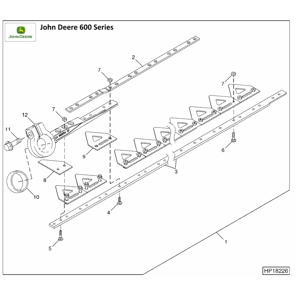 Сегмент John Deere H207930 велика насічка