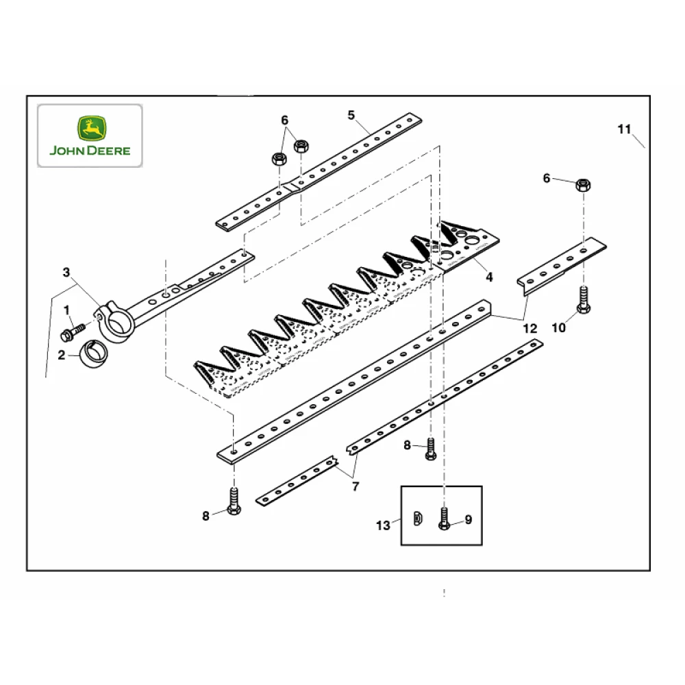 Сегмент подвійний John Deere H163131 (крупна насічка)