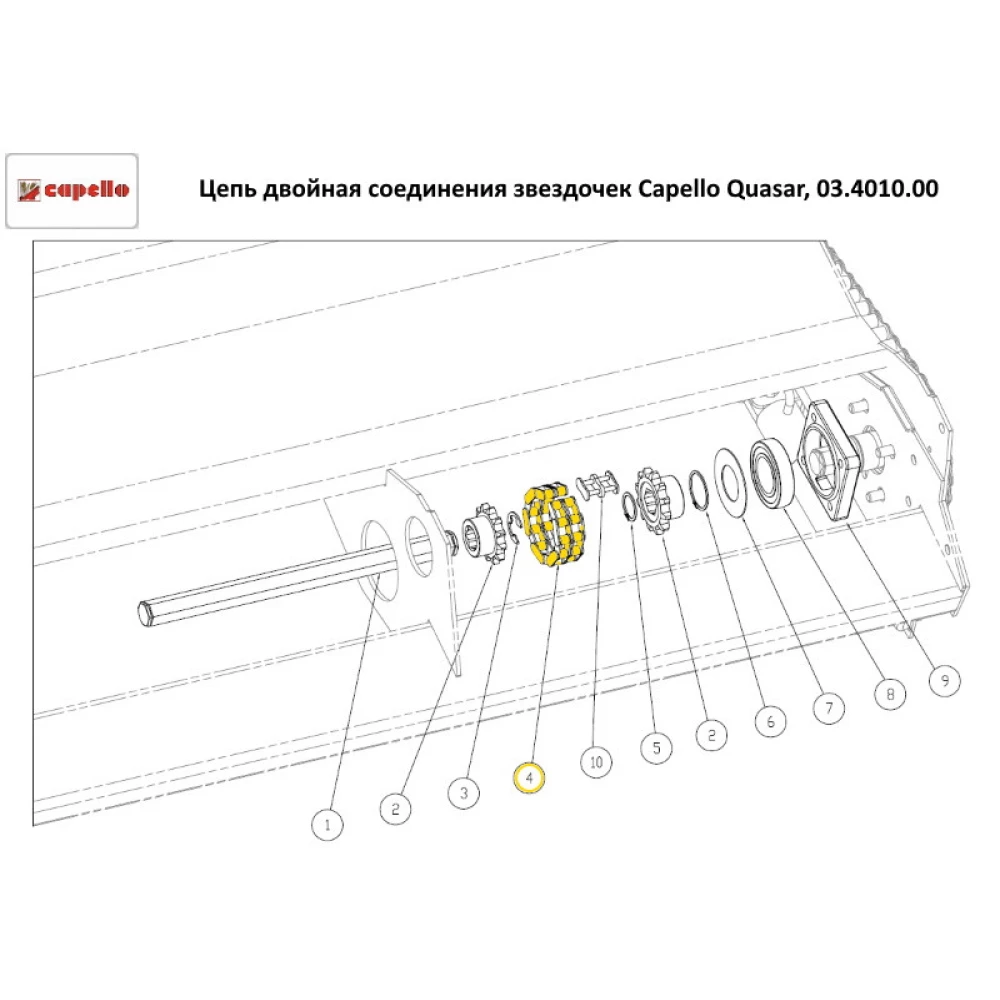 Цепь двойная соединения звездочек Capello Quasar, 03.4010.00