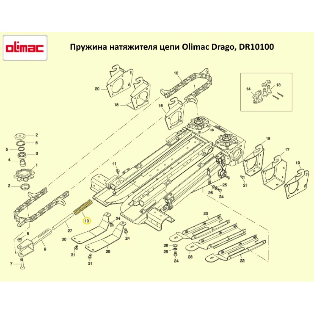 Пружина натягувача ланцюга Olimac Drago, DR10100