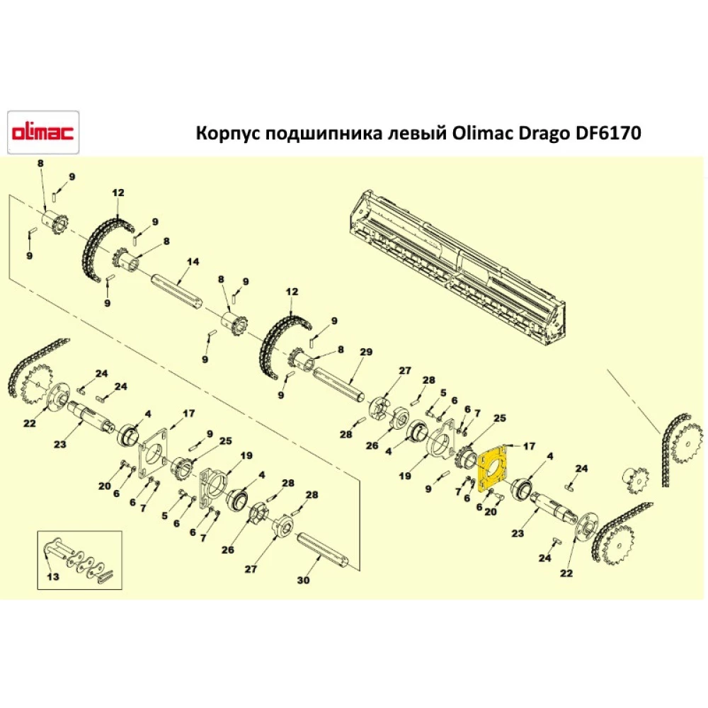 Корпус підшипника лівий Olimac Drago DF6170