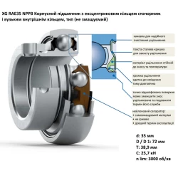 D41663400 підшипник Massey Ferguson RAE35NPPB SKF