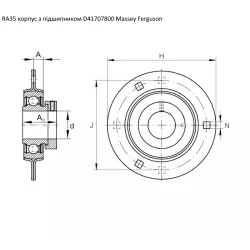 D41707800 подшипник Massey Ferguson RA35 INA