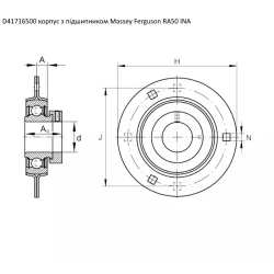 D41716500 корпус с подшипник Massey Ferguson RA50 INA