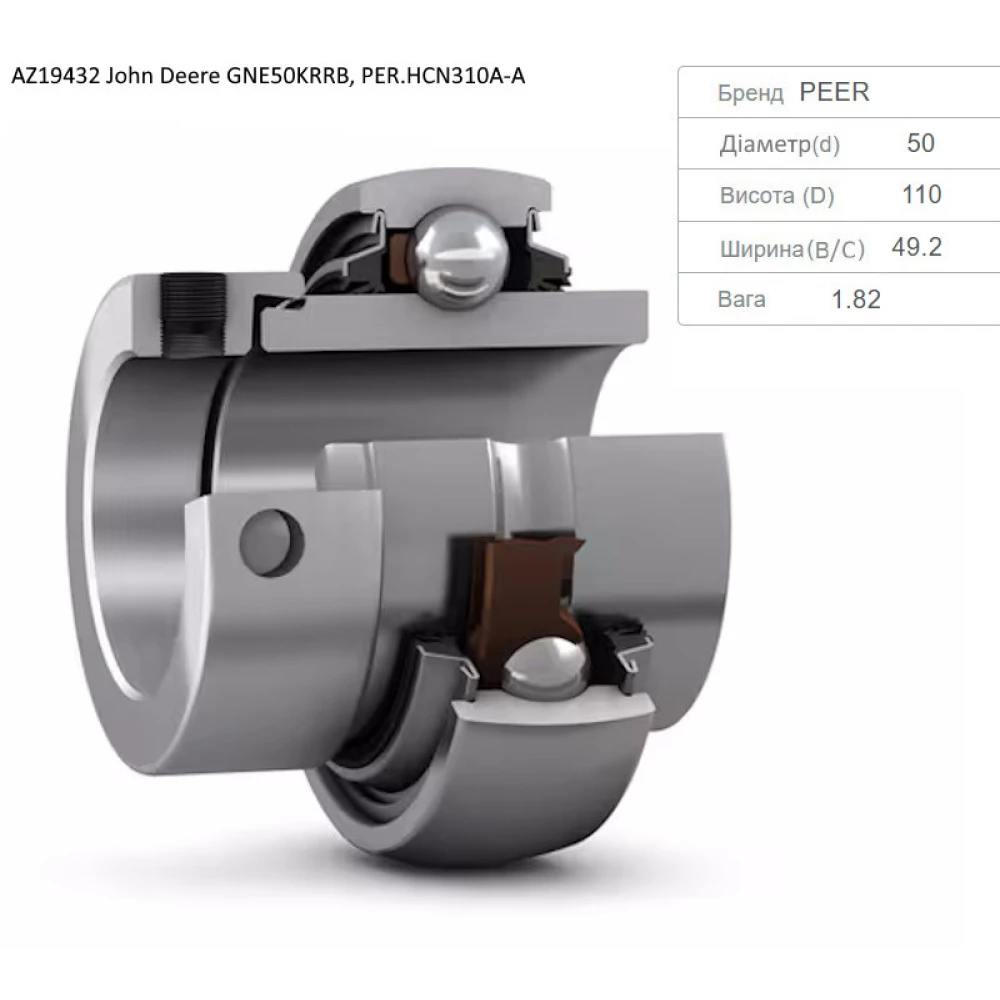 AZ19432 Подшипник барабана John Deere GNE50KRRB PEER