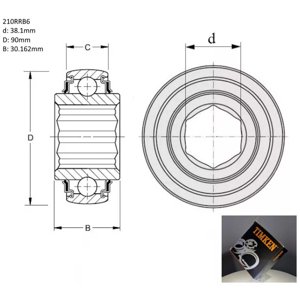 Підшипник John Deere AE42880 аналог 210RRB6 TIMKEN