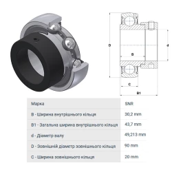 Підшипник John Deere AH64434 аналог ES210-31G2 SNR,  RA115NPPB, YET210-115