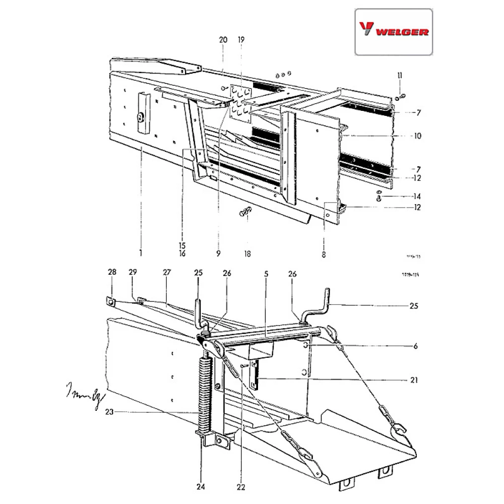 Тертка прес-підбірника 165х250 Welger AP-41,45, 0339.31