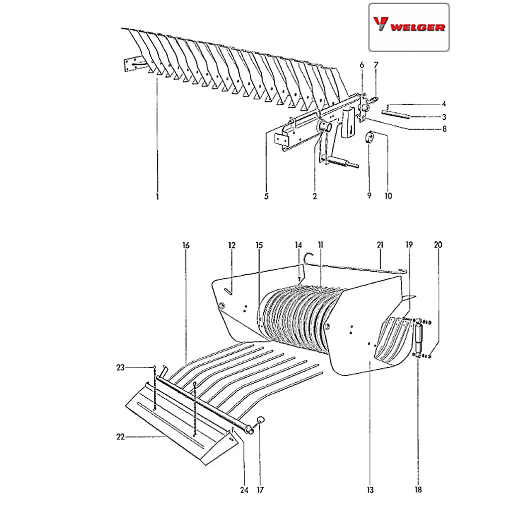 Защита подборщика (скатная доска)  Welger AP41 AP45 AP61 AP71 1115.42.05.01
