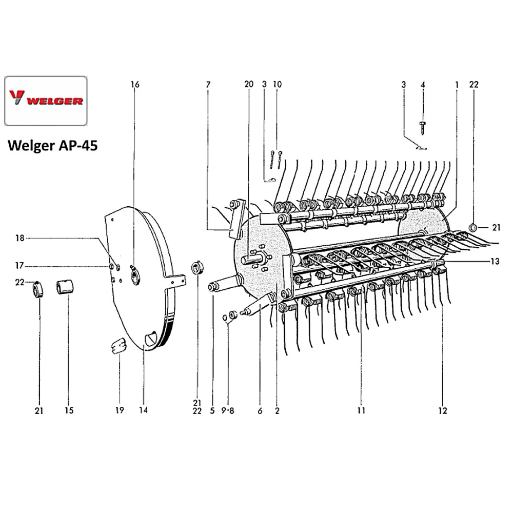 Направляющая боковая пресс-подборщика Welger AP-45, 2101.42.13.01