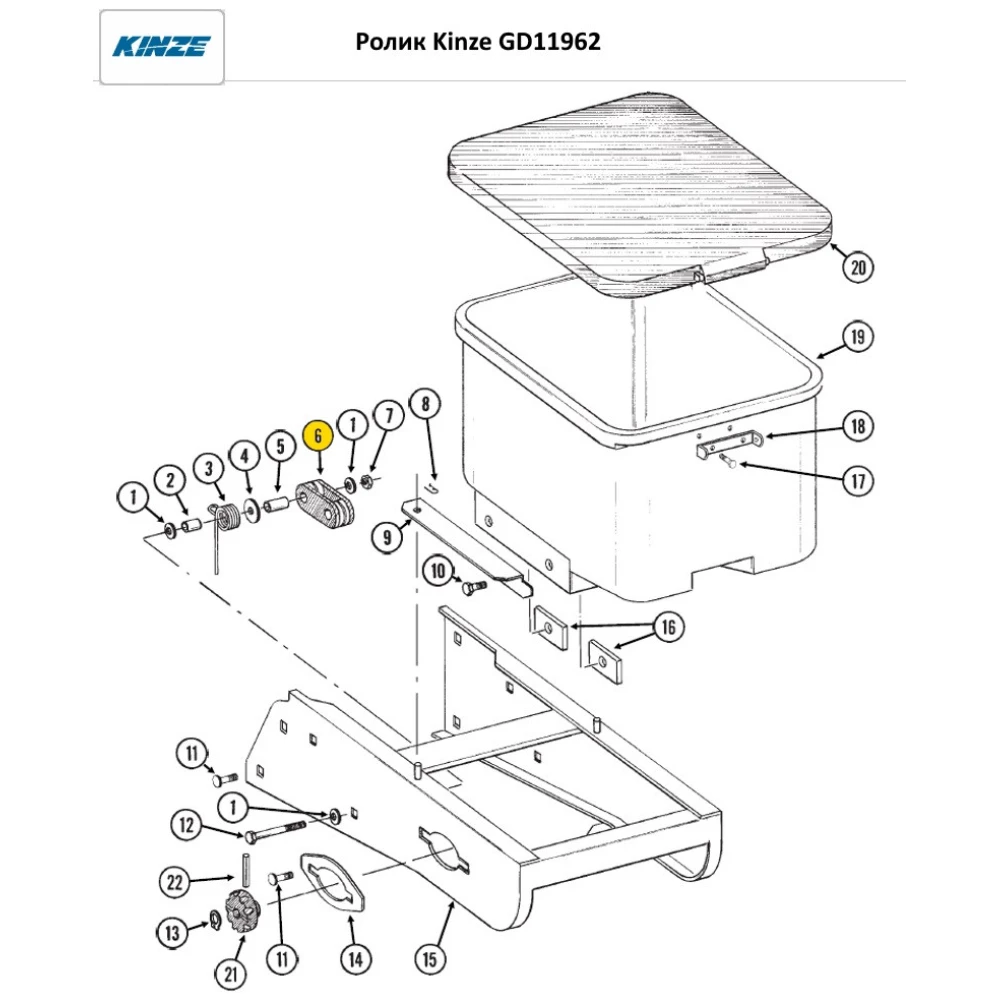 Натяжитель привода высевного аппарата Kinze GD11962 AA46946