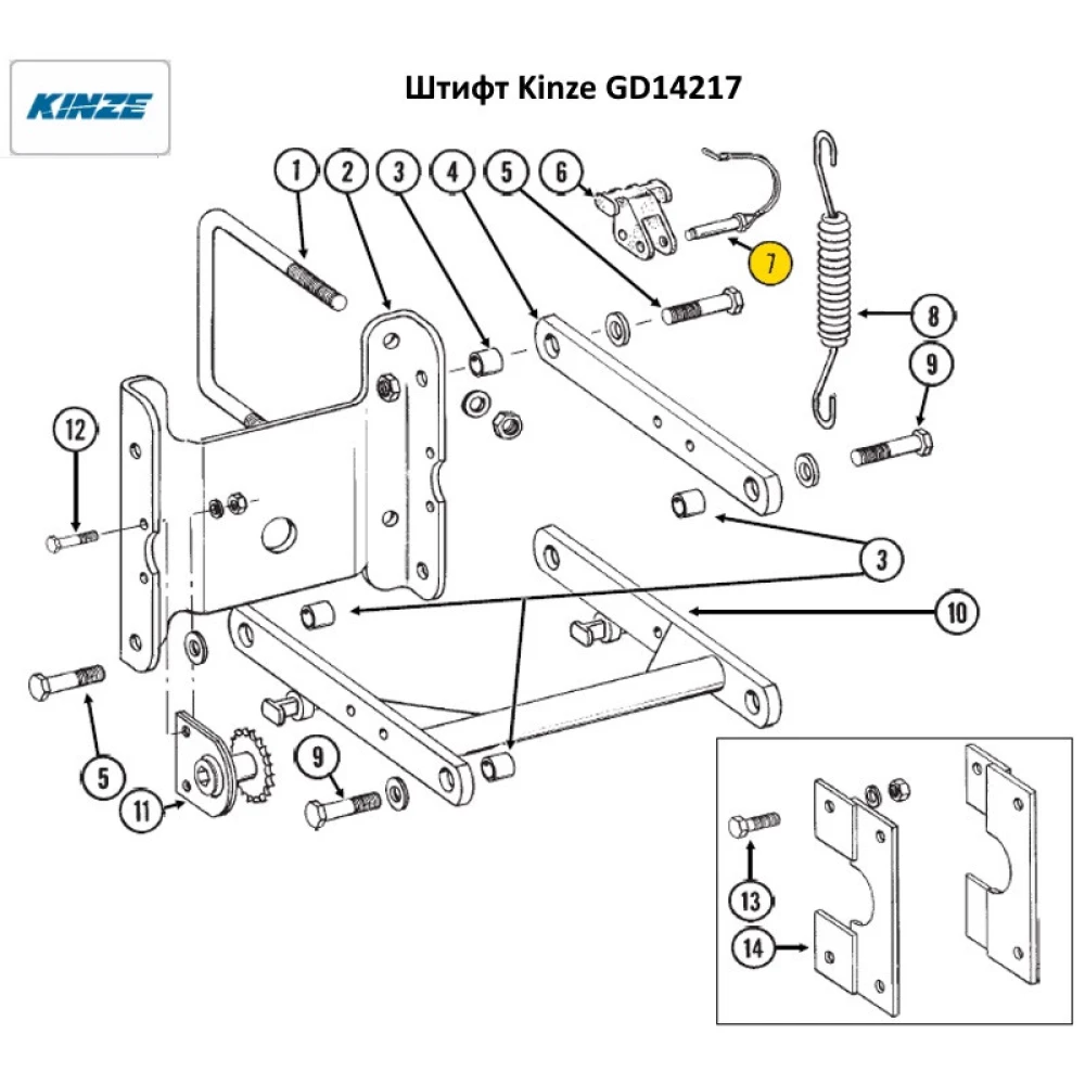 Штифт Kinze GD14217