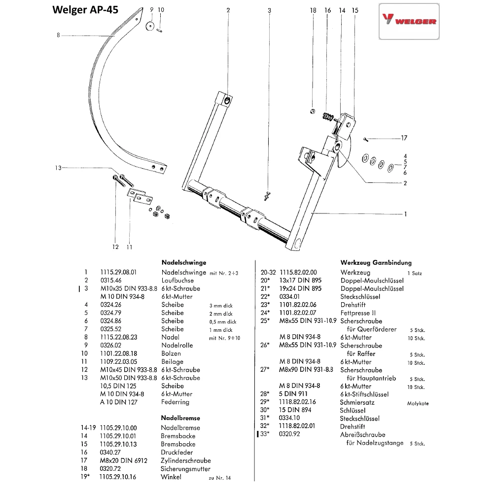 Иглодержатель Welger 1115.29.08.01