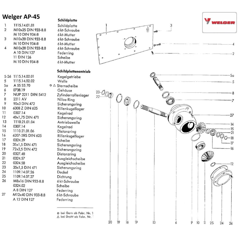 Шестірня конічна Welger 0307.14