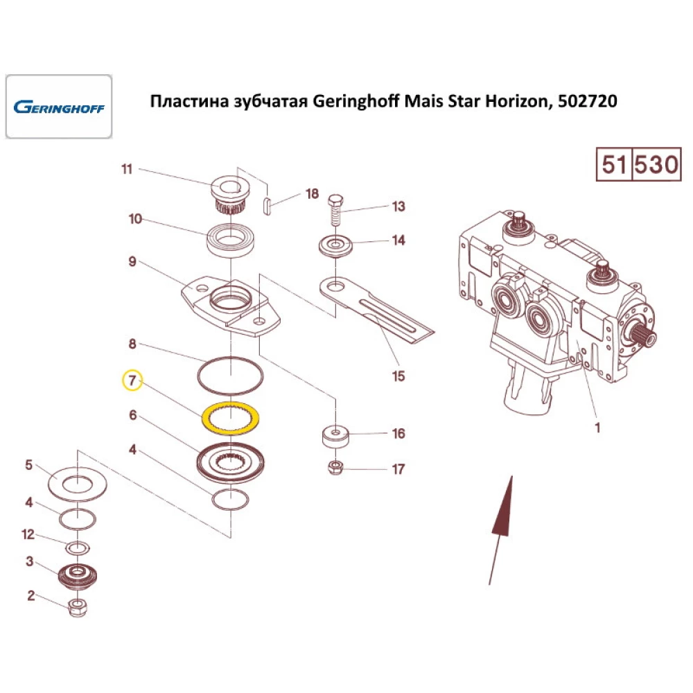 Пластина зубчатая Geringhoff Mais Star Horizon, 502720