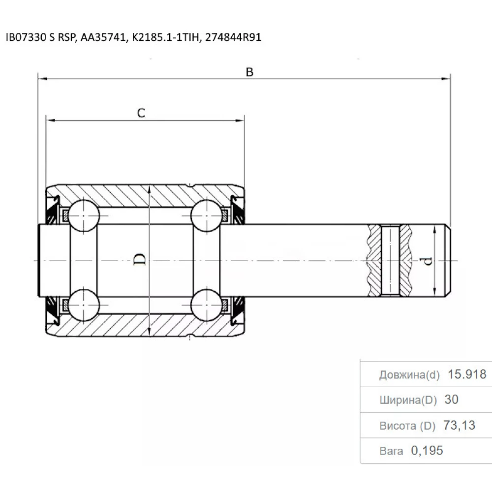 Подшипник CASE 274844R91 аналог K2185.1-1TIH NTE - Словаччина
