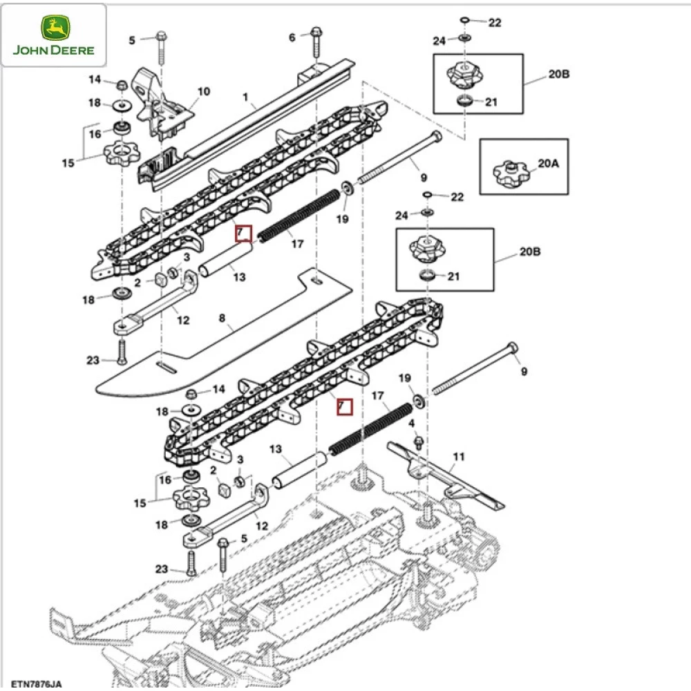 Ланцюг мисовий John Deer 48 ланок, 8 мисів крок 41,4 AH234578
