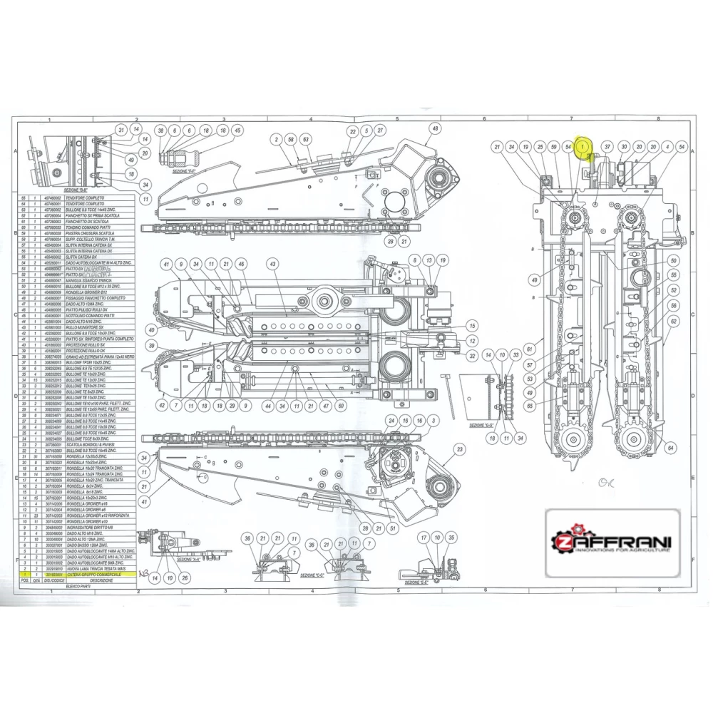 Ніж 230х60х30х6 подрібнювача з наплавкою Zaffrani 302919010 84976065, 84340041