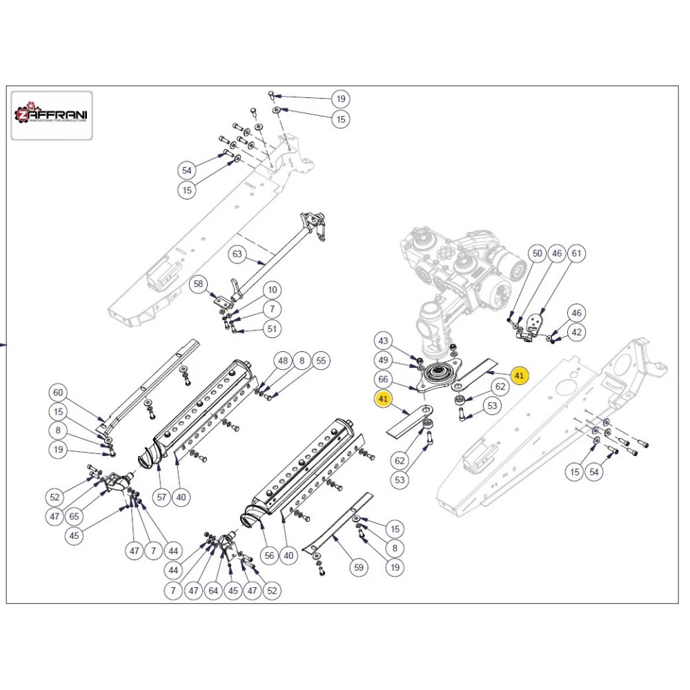 Ніж 230х60х30х6 подрібнювача з наплавкою Zaffrani 302919010 84976065, 84340041