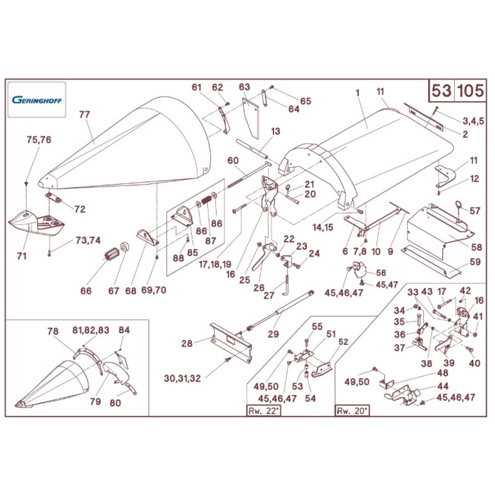 Кронштейн кріплення капота лівий Geringhoff Rota Disc, 501800