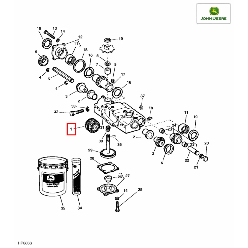 Шестірня шевронна JD AH146441