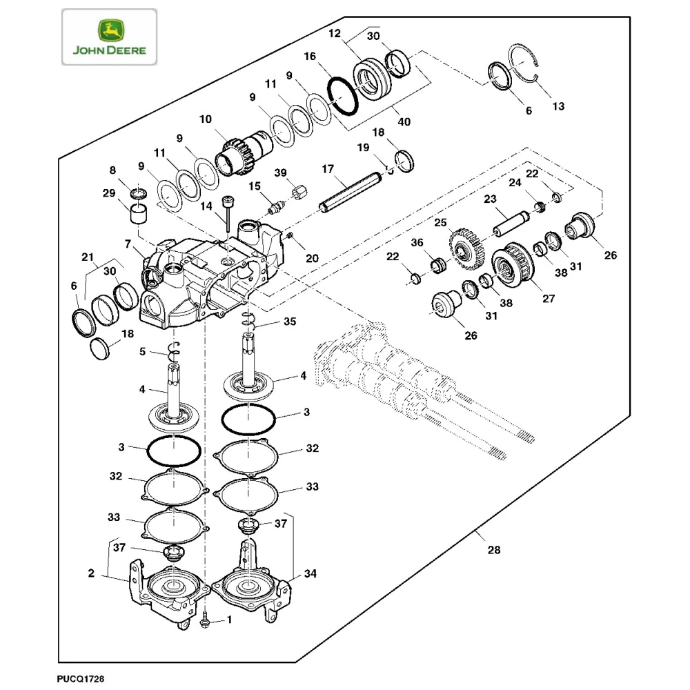 Втулка 28,8х33,5х29,5 шестерні приводу мисового ланцюга John Deere, H83875