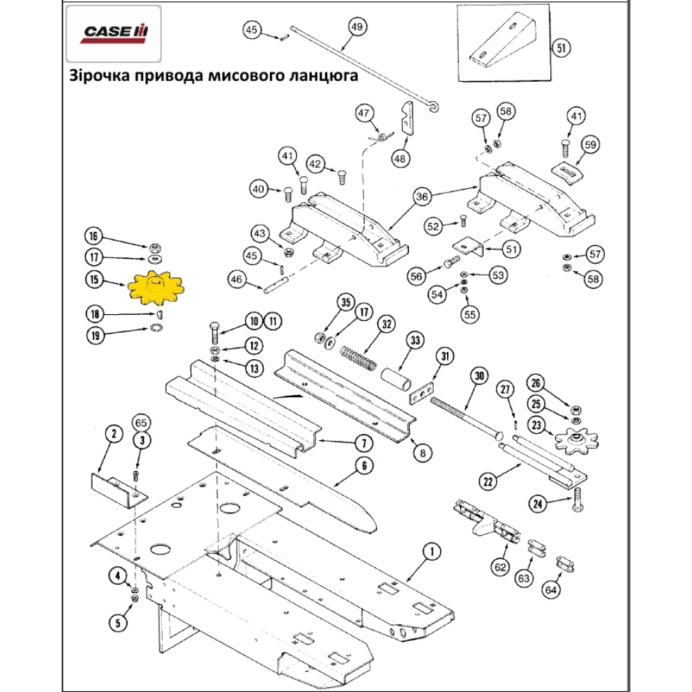 Зірочка Z-10 привода жатки CASE 1083, 199497C1