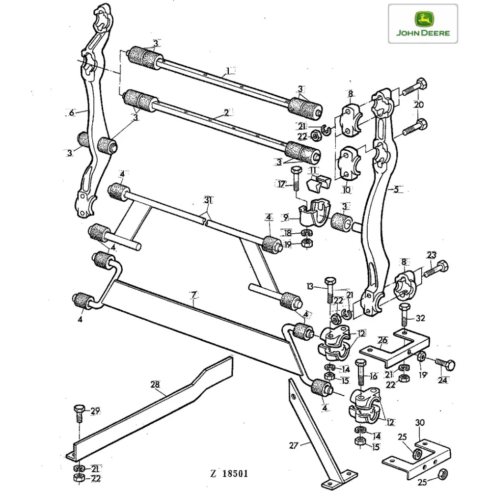Втулка гумова 10х30х38, John Deere P42100