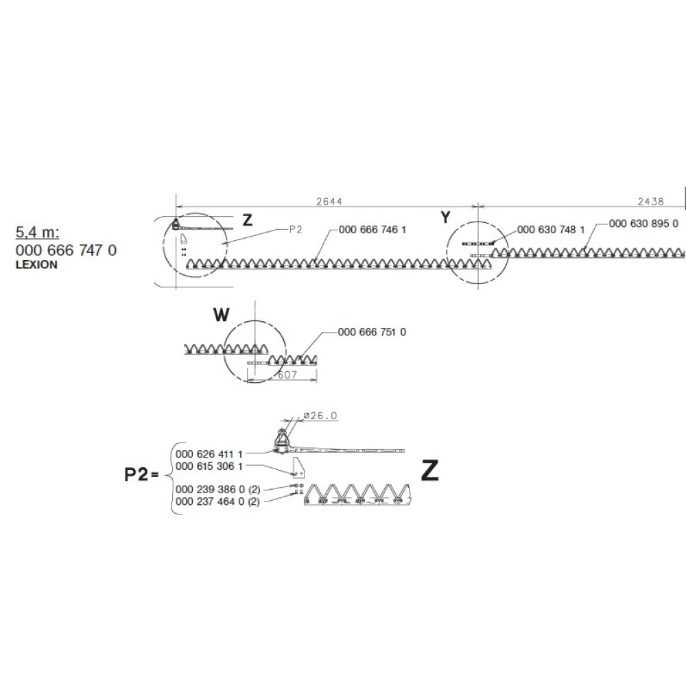 Коса жатки 5,4 метра на Claas Lexion, 666747.0