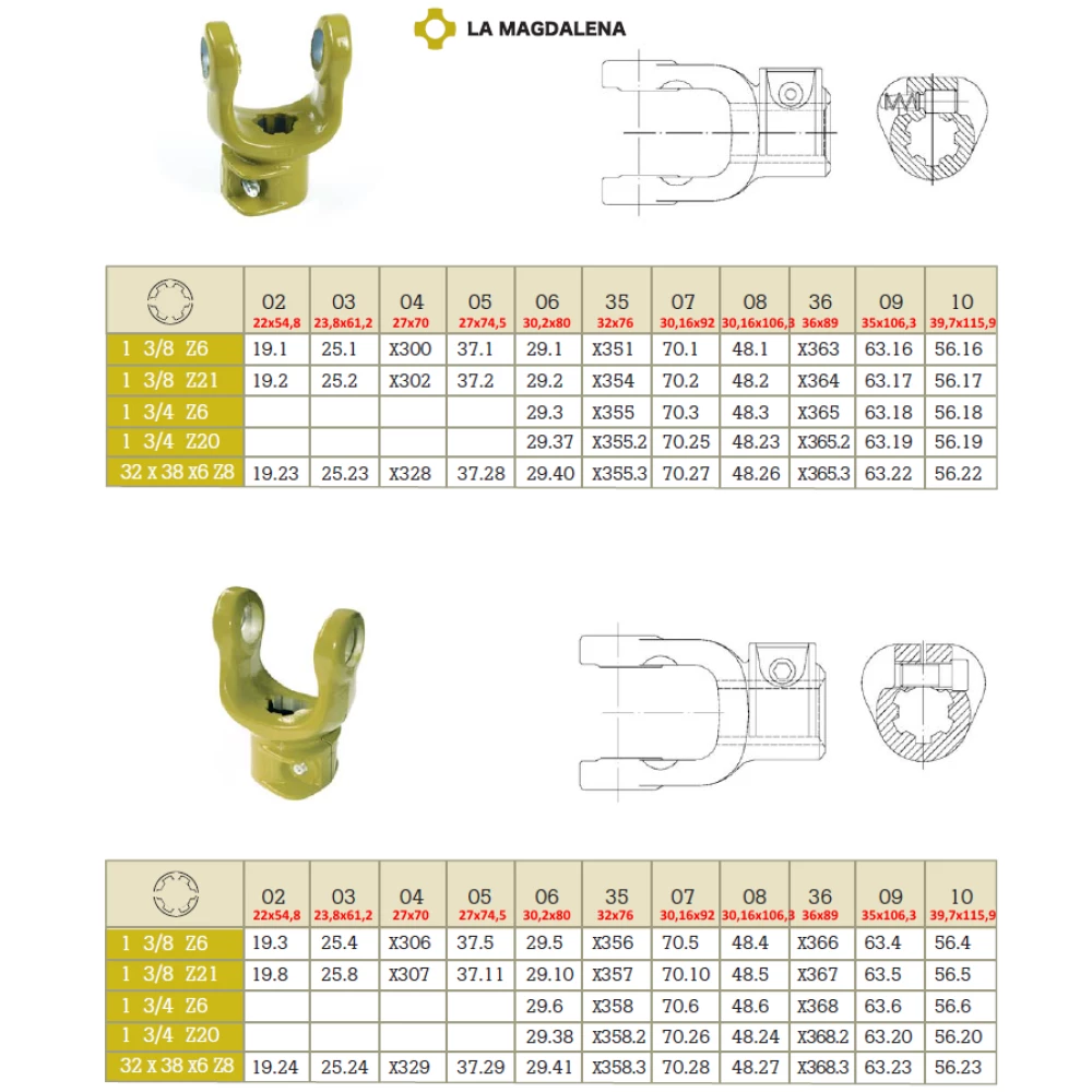 Виделка 21 шліц під хрестовину 27х74,5