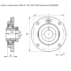 D41711000 корпус с подшипником Massey Ferguson RME45 - INA